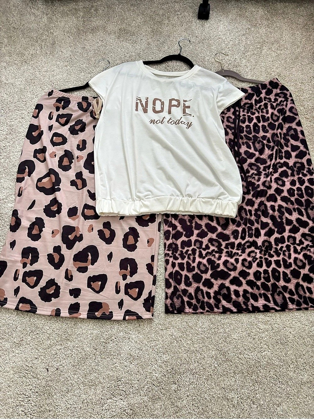 Two maxi skirts and one whimsical top Leopard Print Matching Set